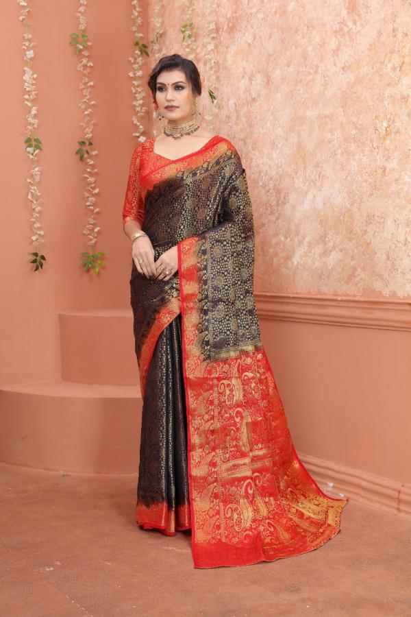 Macazo Bindi 1 Banarasi Soft Silk Designer Saree Collection